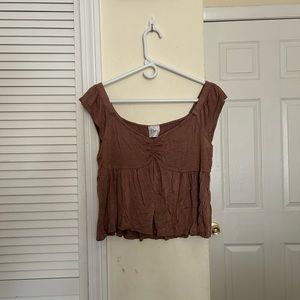 brownish top, soft and flowy